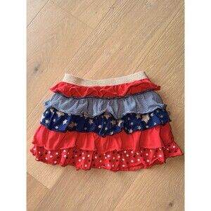 Epic Threads Girls 6x Red Blue White Skirt Layered Americana 4th Of July